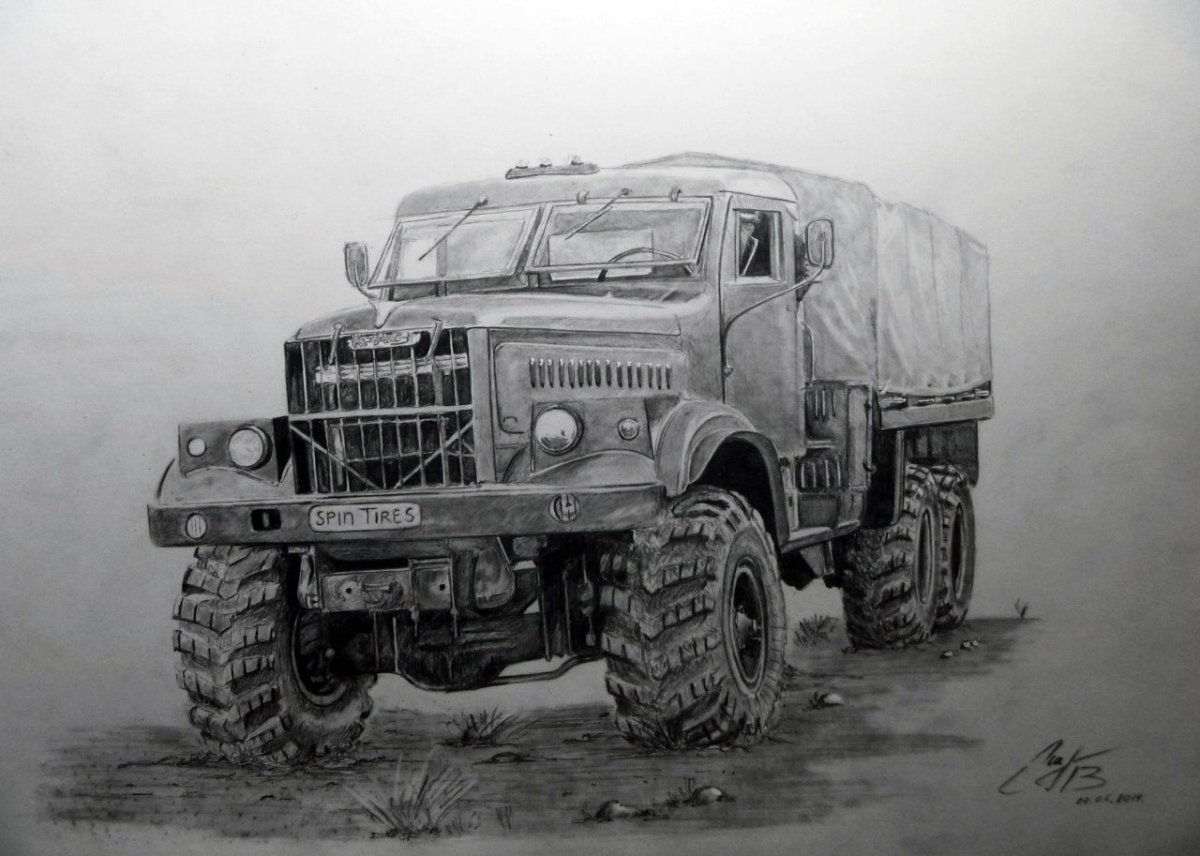 Урал 4320 карандашом