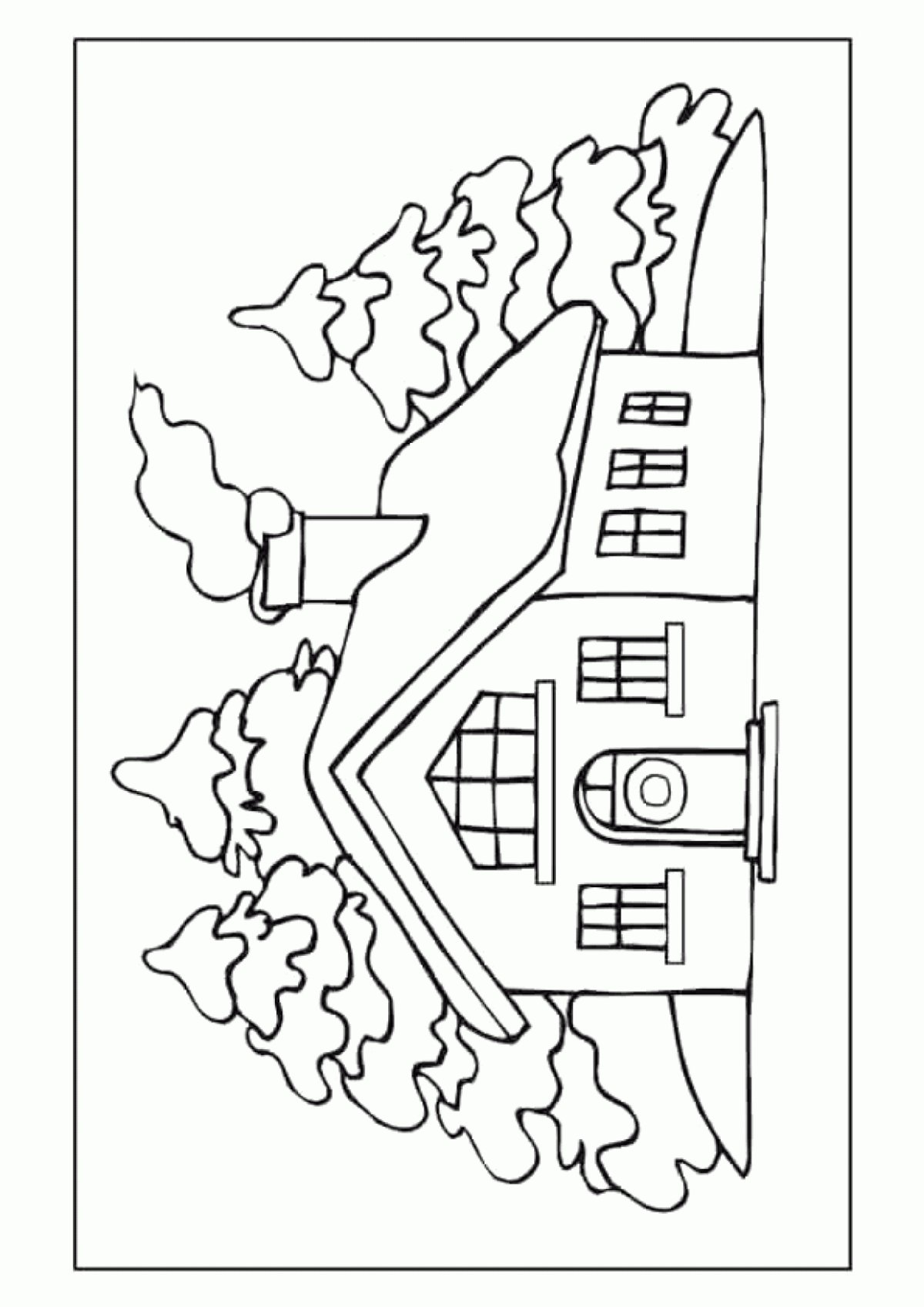 Горящий дом раскраска