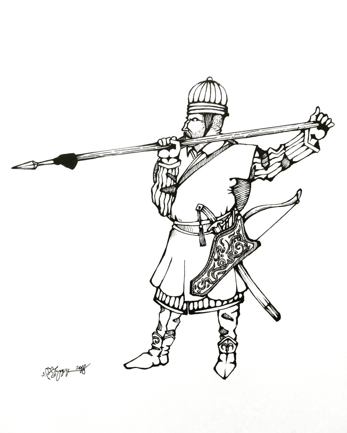 Раскраска арабский воин