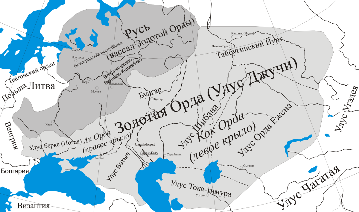 Карта Золотая Орда Литва