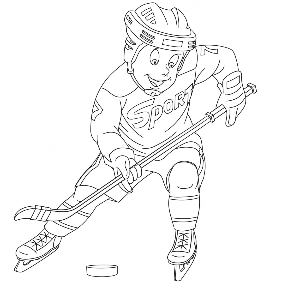 Шлем хоккейный спереди и сбоку