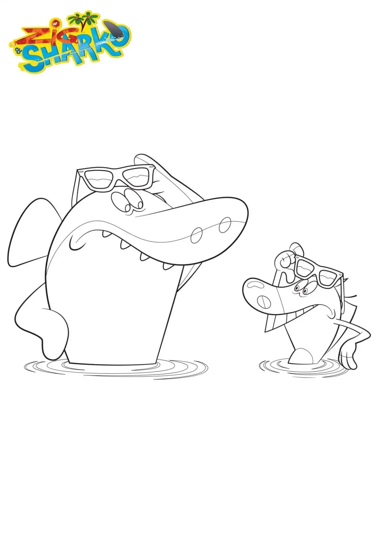 Раскраска собака из зиг и Шарко