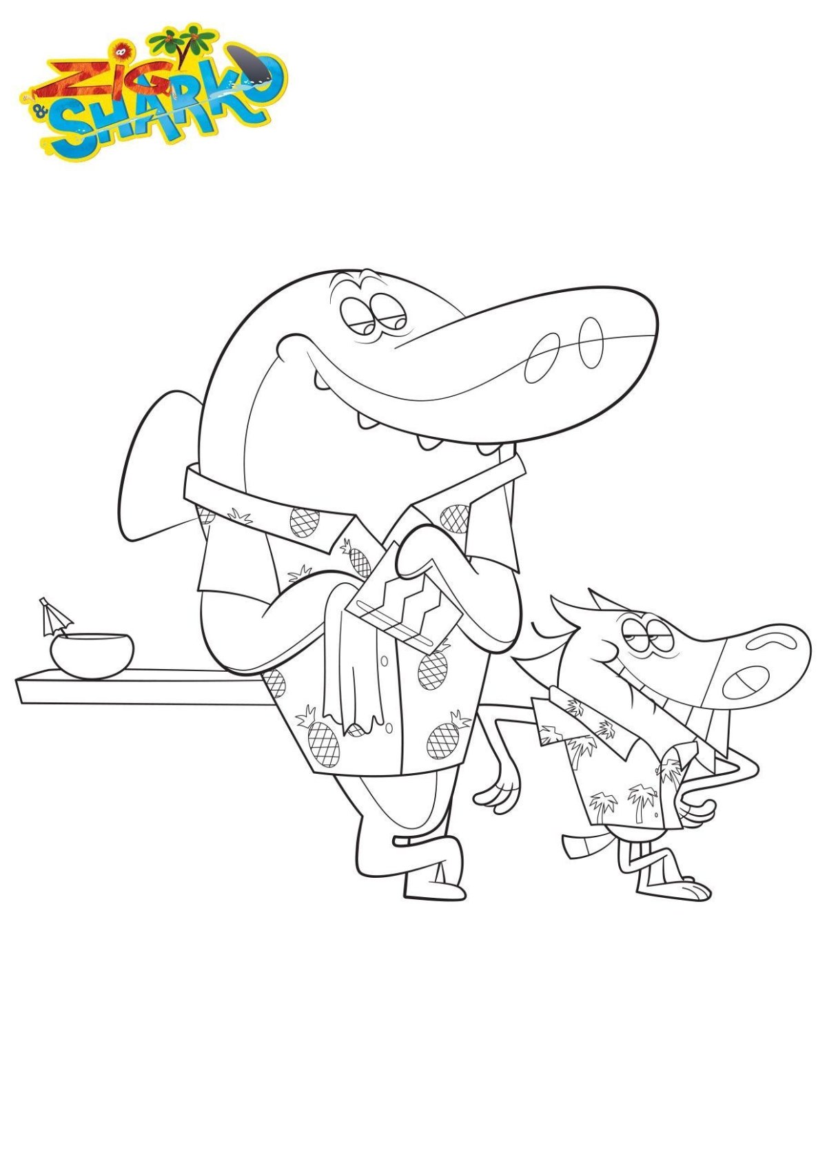 Зик и шарко раскраска