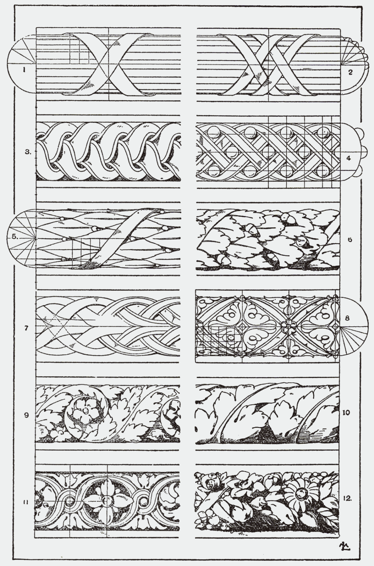 Орнаментальная резьба контурная