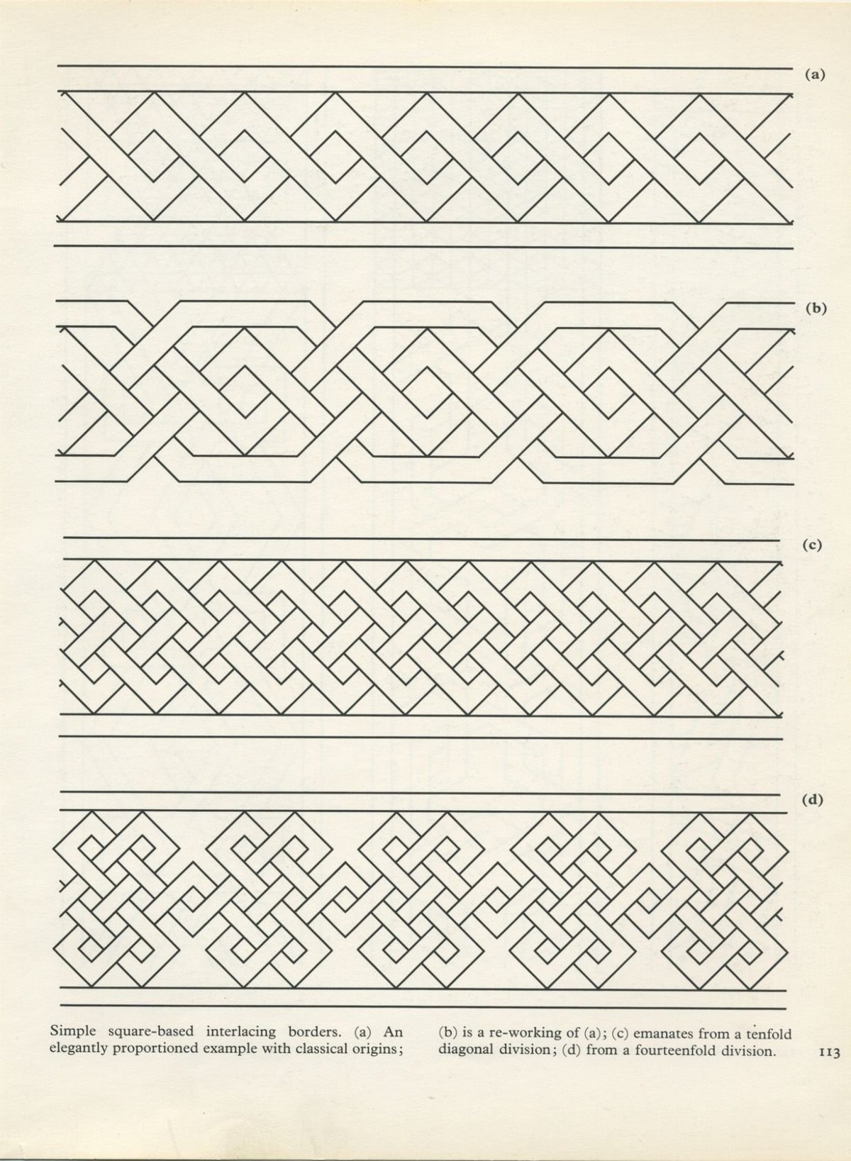 Плетеный геометрический орнамент в полосе