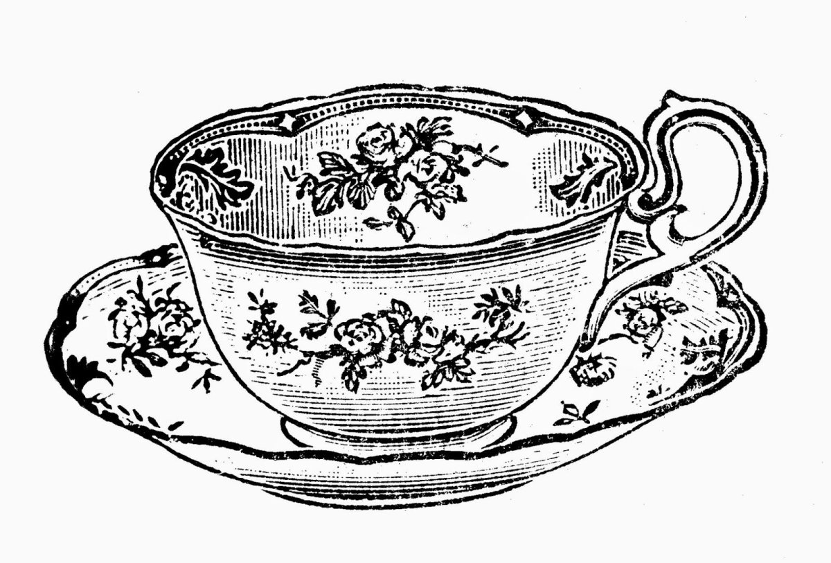 Старинная посуда рисунок