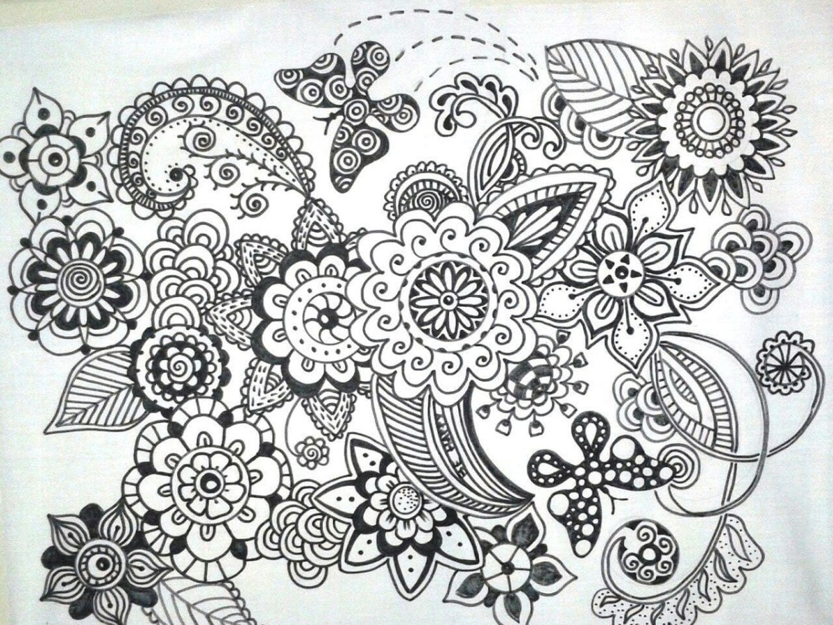 Раскраски для черной гелевой ручкой