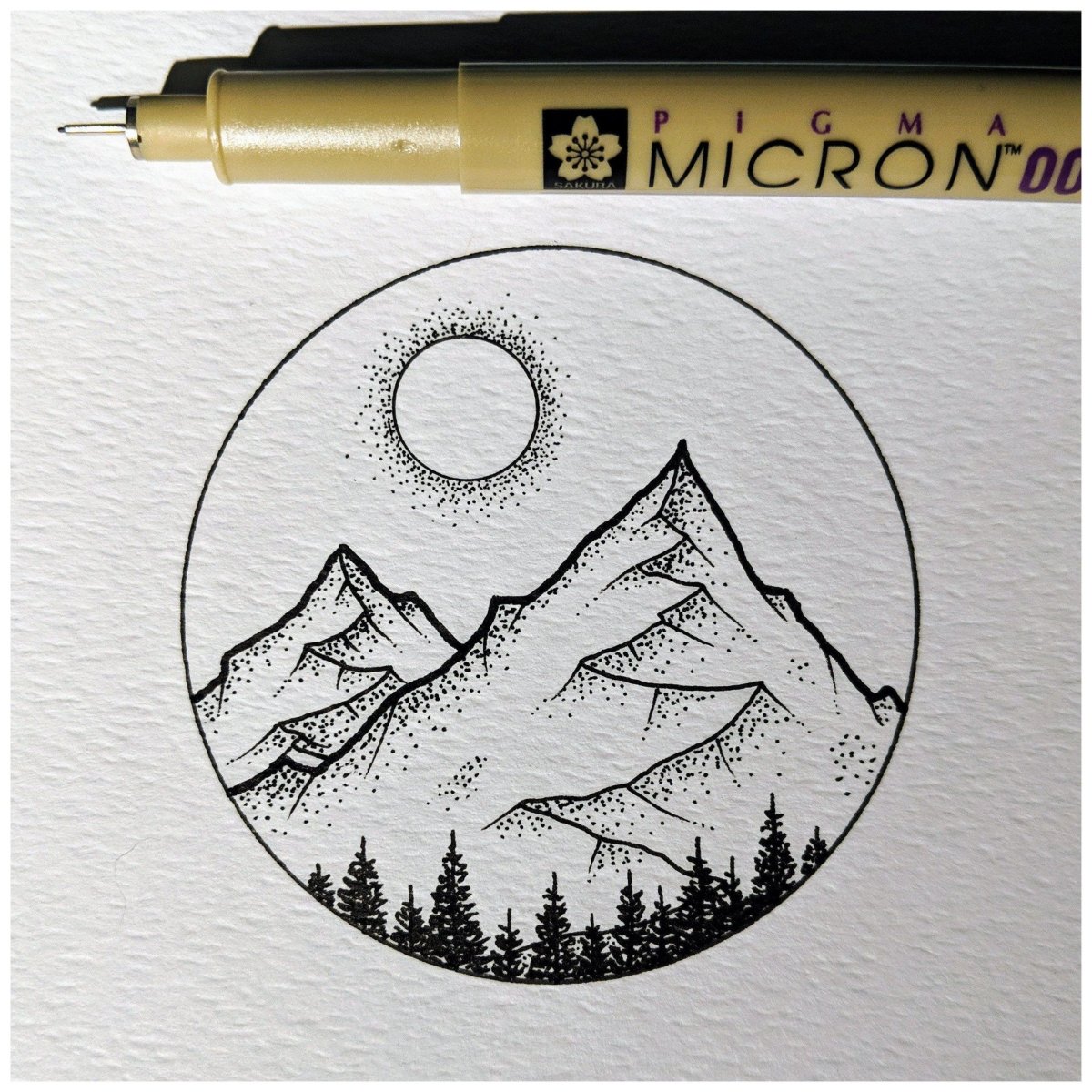 Простые рисунки черной гелевой ручкой