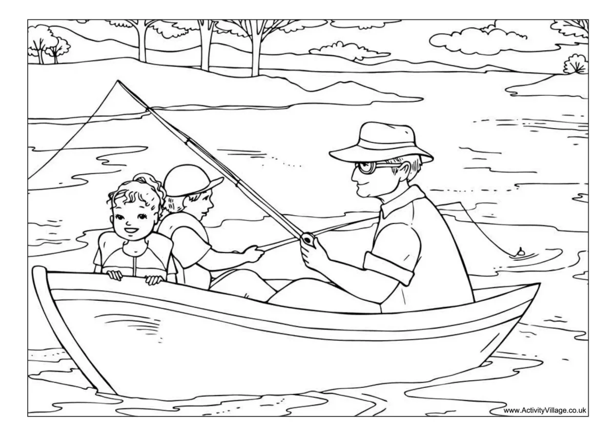 Раскраска рыбалка