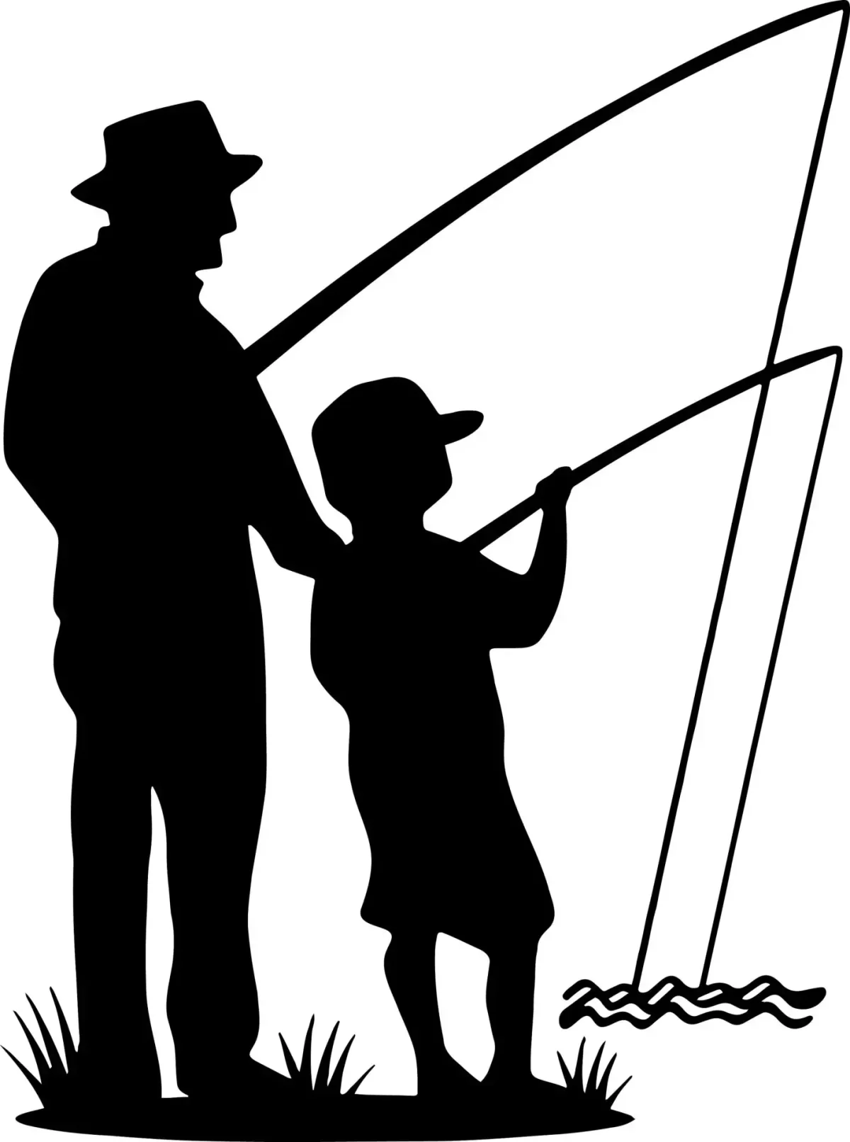 Силуэт рыбака