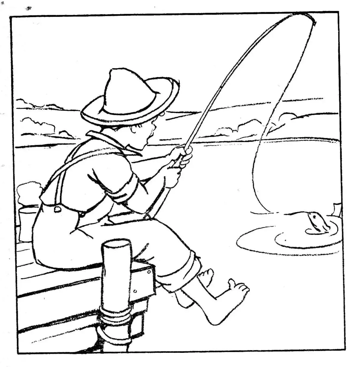 Раскраска Рыбак