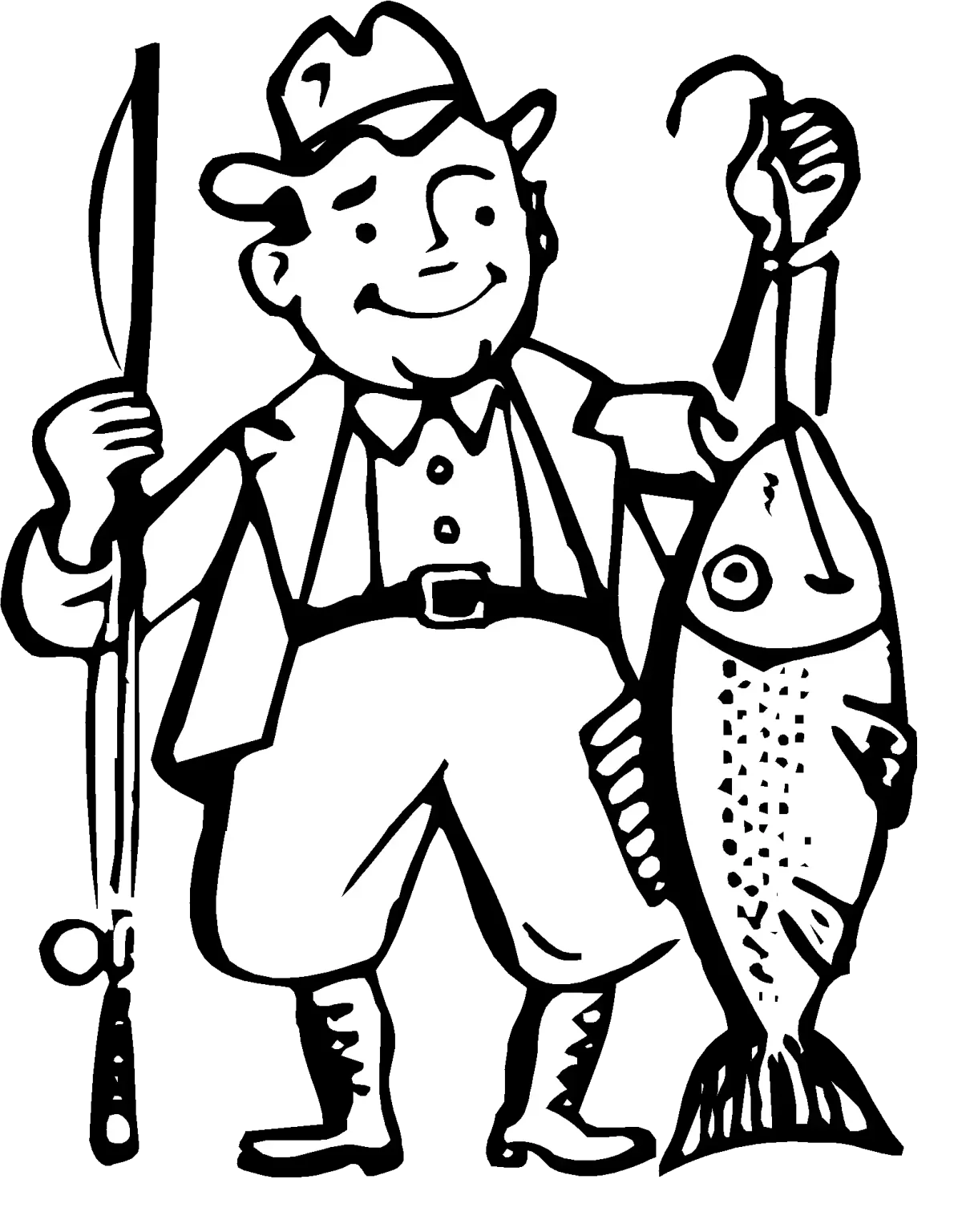 Раскраска Рыбак