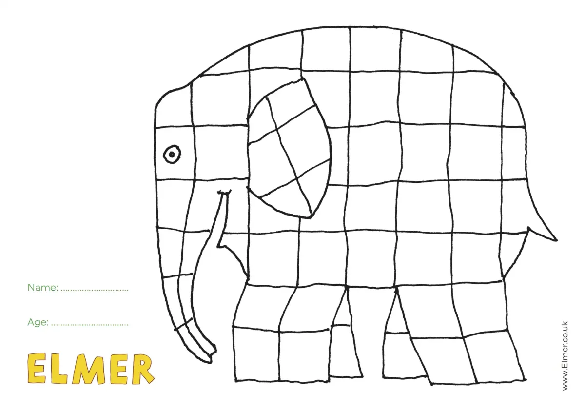 Элмер раскраска