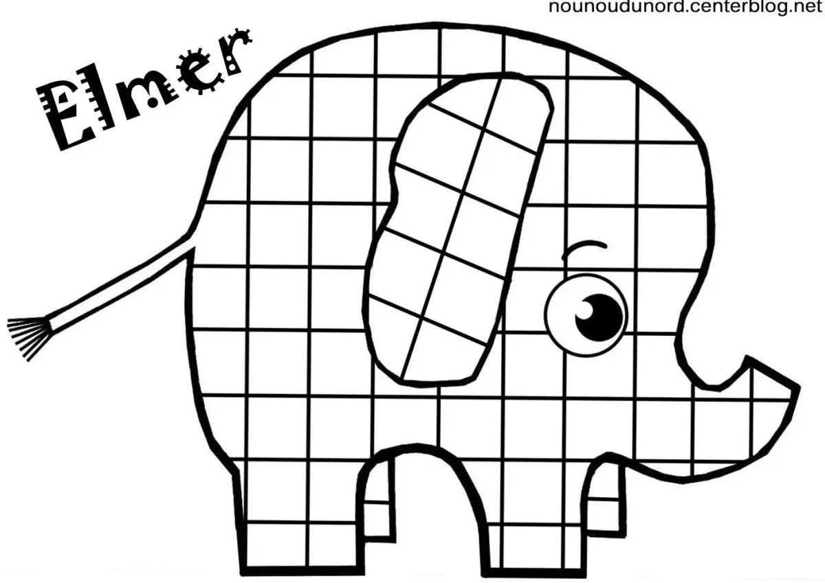 Разукрашка Слоненок Элмер