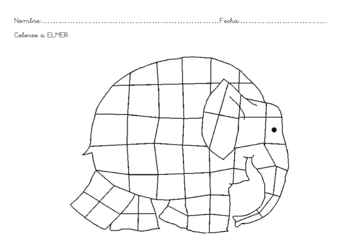 Слон Элмер раскраска