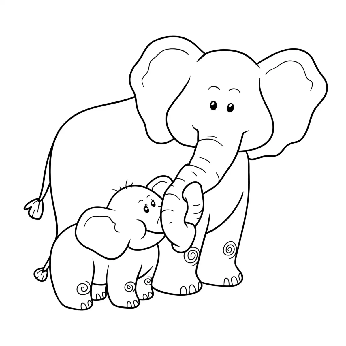 Раскраски для детей Жираф слон