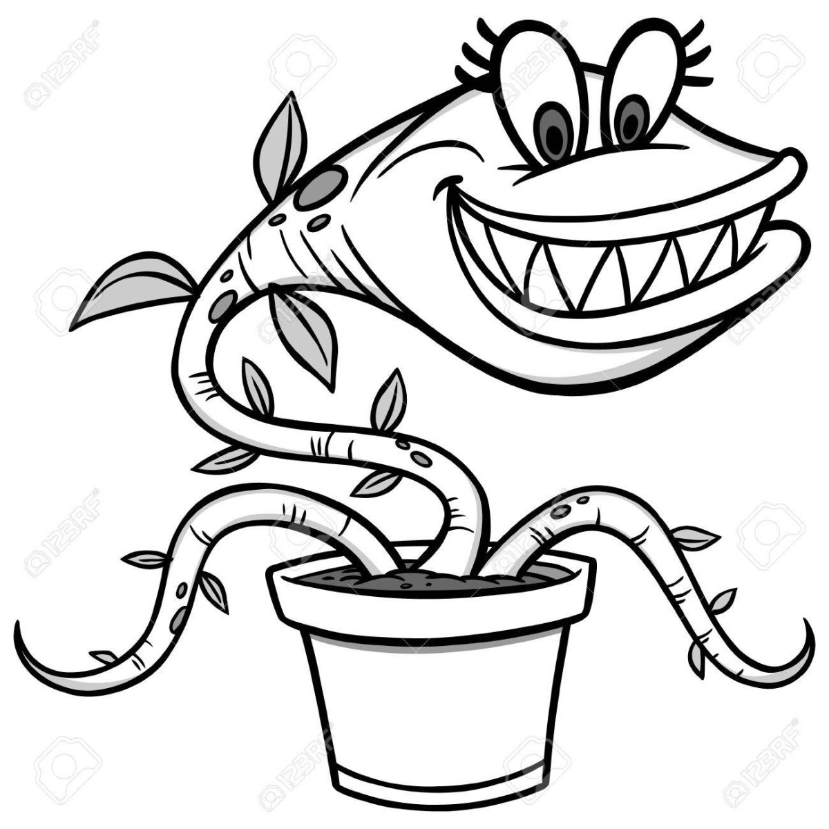 Венерина мухоловка цветок раскраска