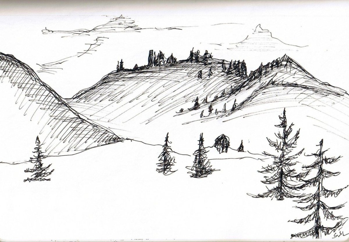 Горы карандашом