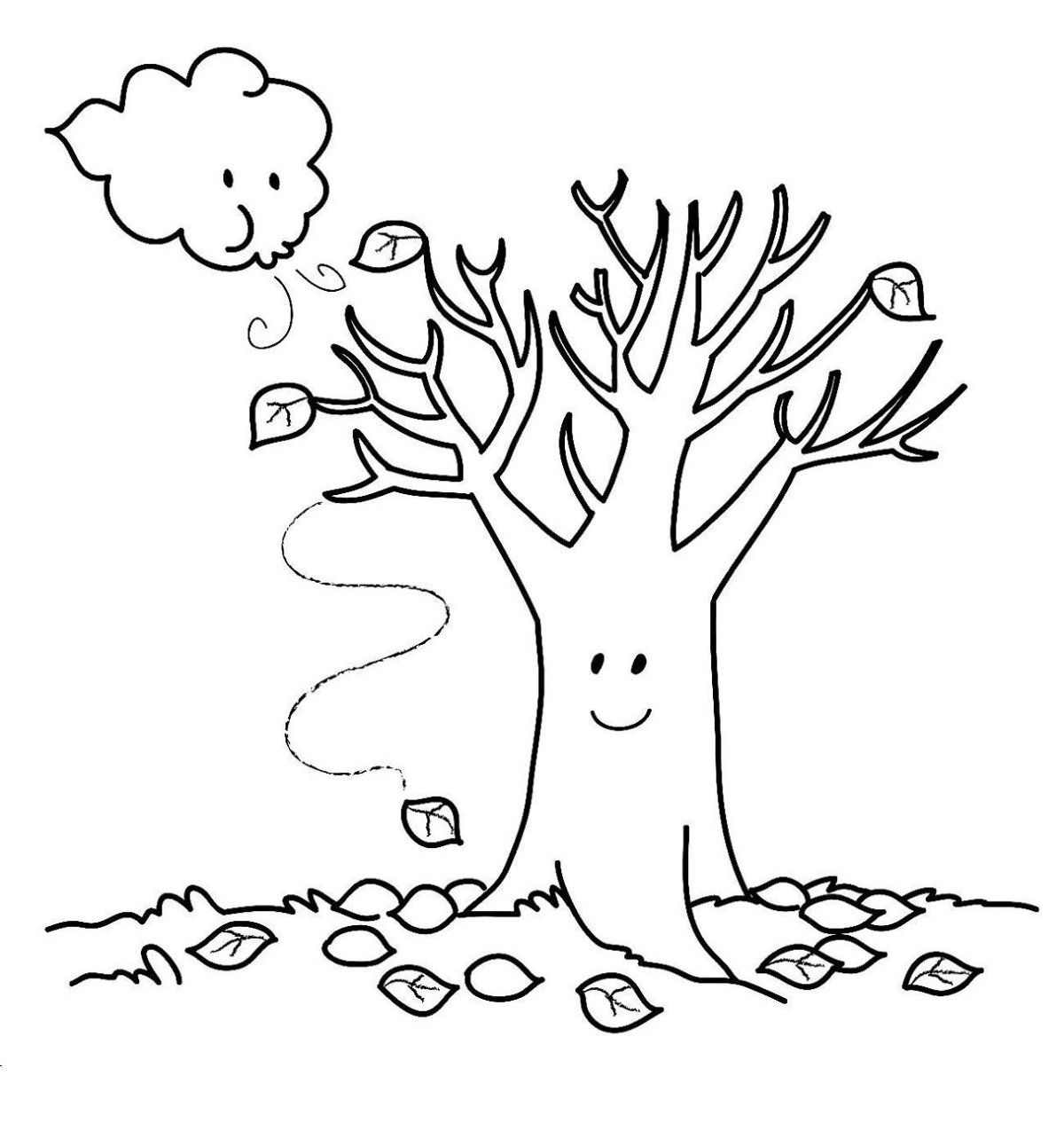 Осенняя раскраска с образцом