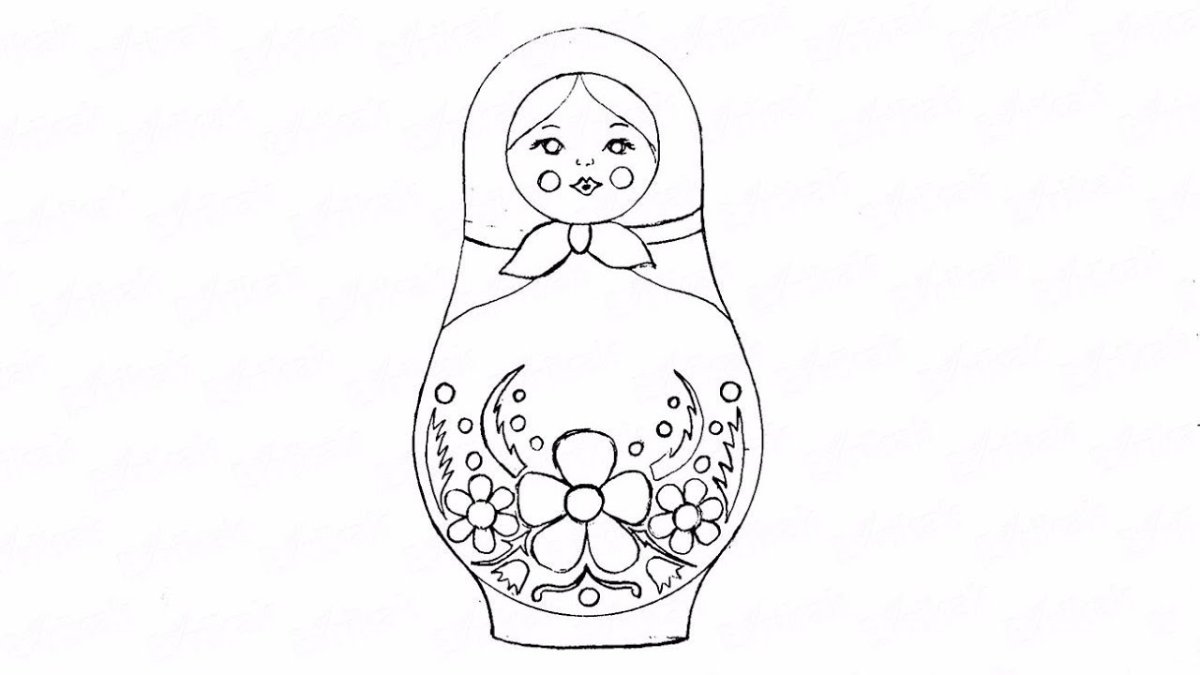 Нарисовать матрешку