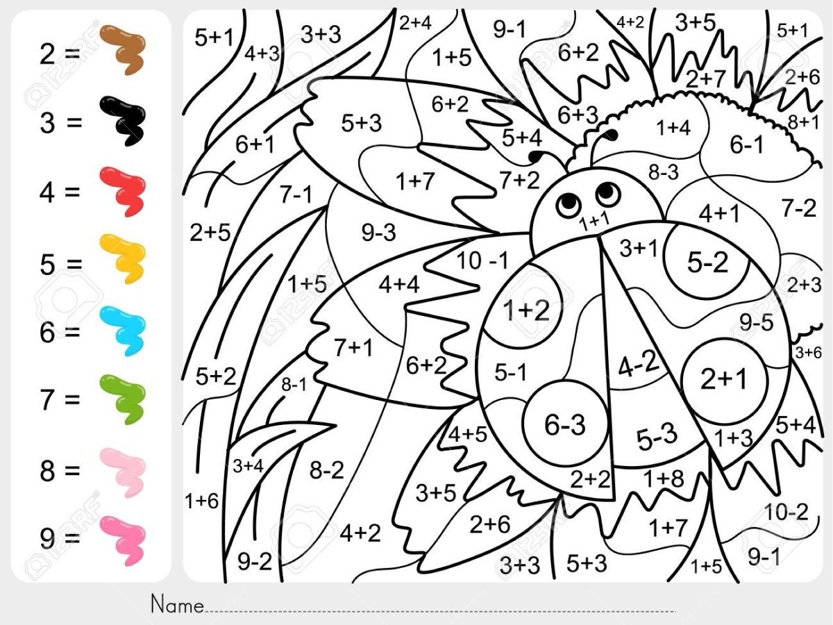Сосчитай и раскрась состав числа