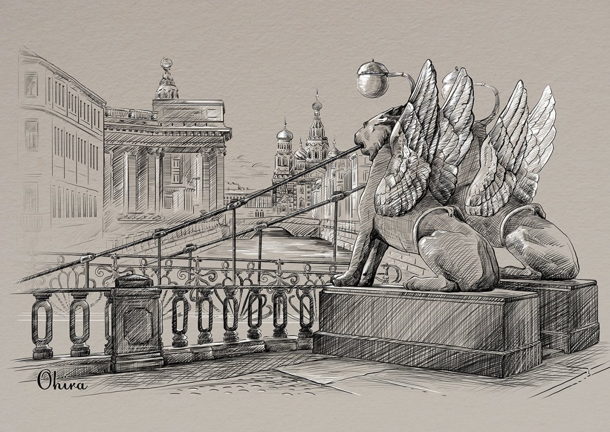 Грифоны банковского моста картина