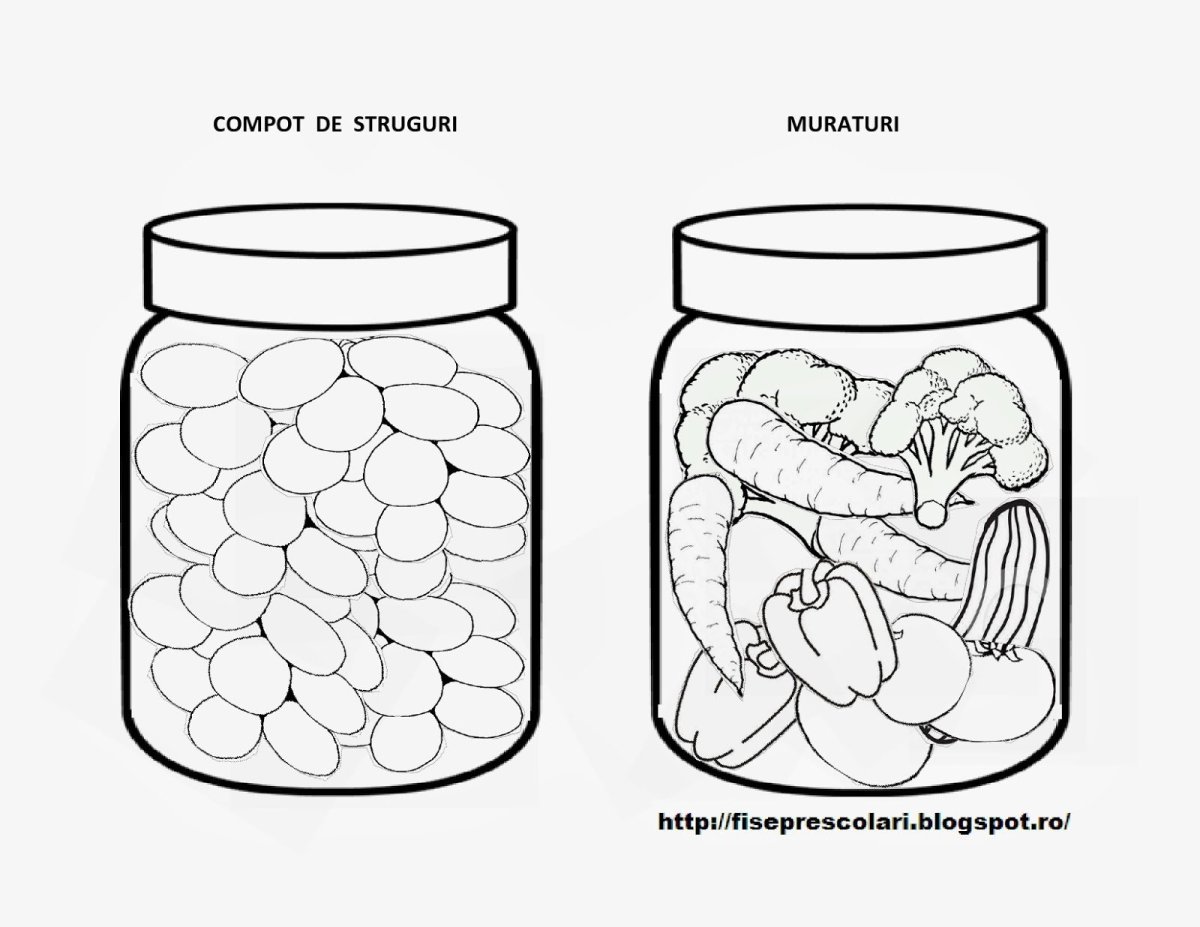 Банка с огурцами раскраска для детей