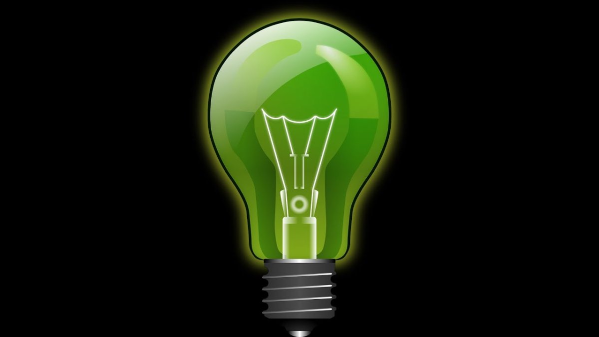 Лампочка с листьями