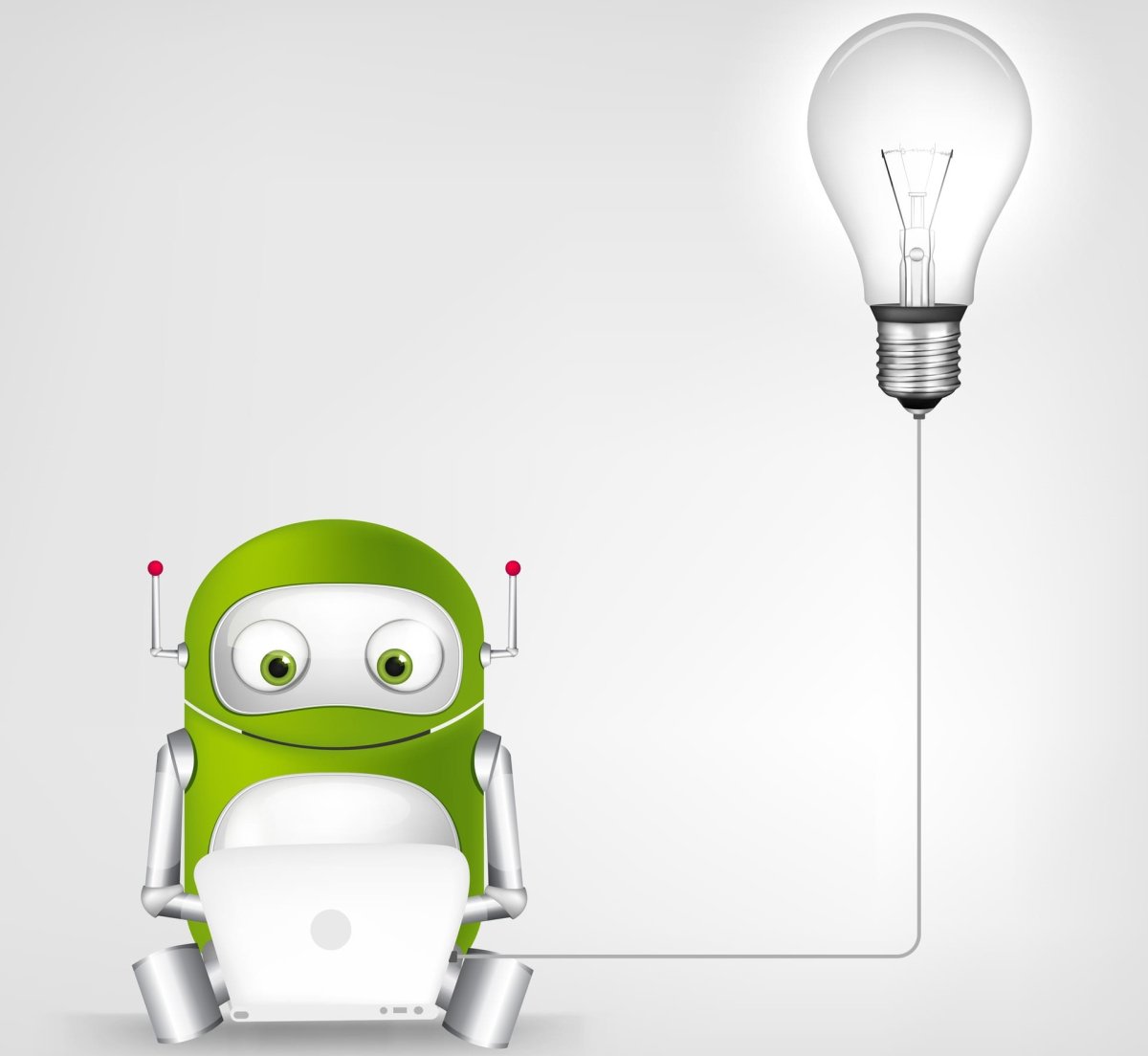 Лампочка на зеленом фоне