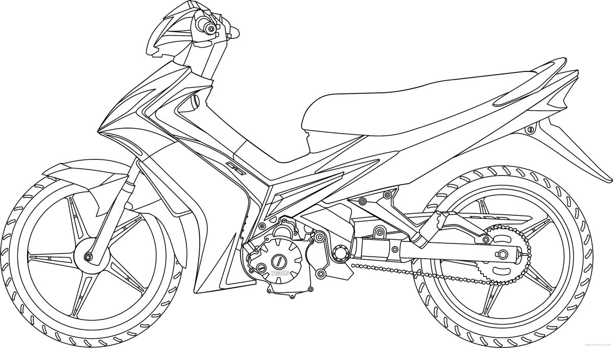 Кроссовый мотоцикл Yamaha чертежи