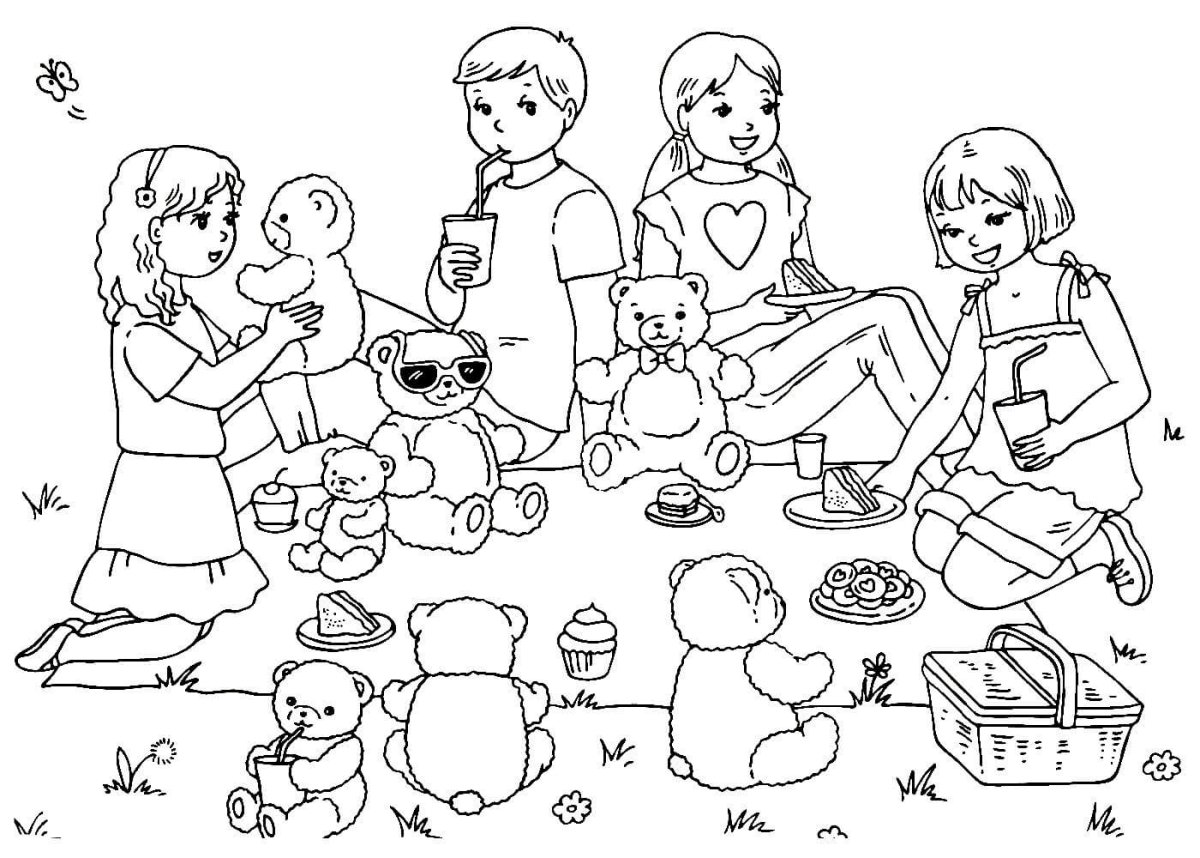 Раскраска. В детском саду