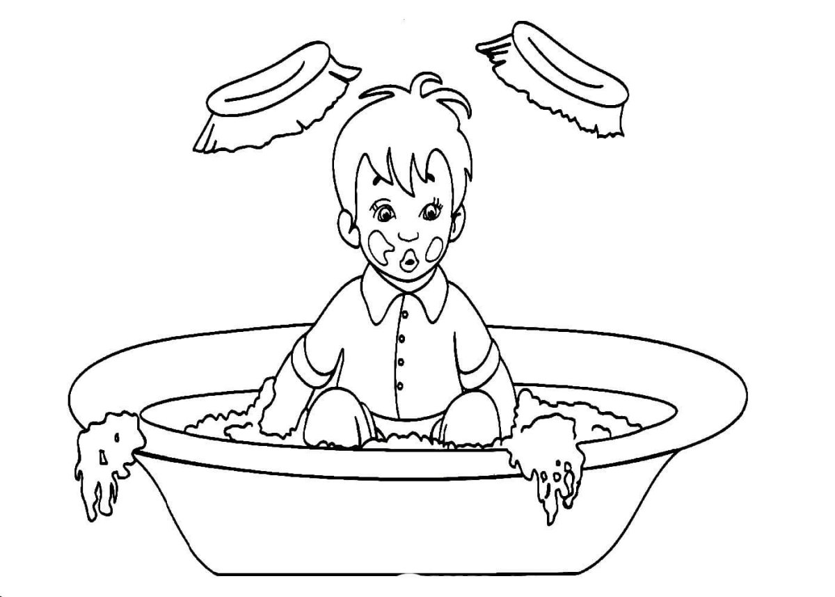 Ведро с водой раскраска