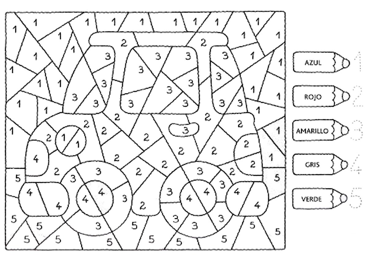 Раскрашивание по номерам транспорт