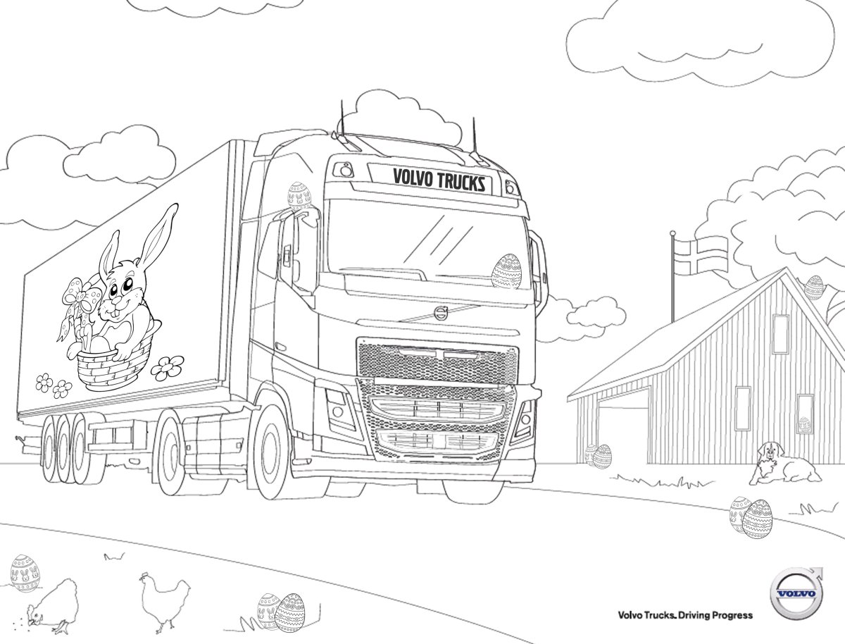 Раскраска Вольво fh16