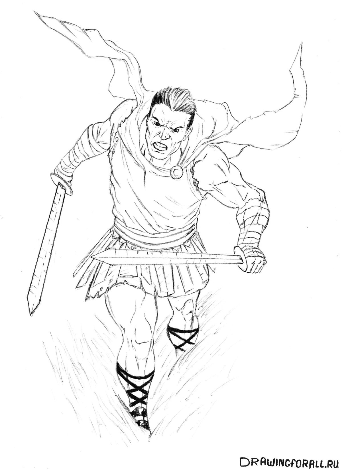 Гладиатор раскраска