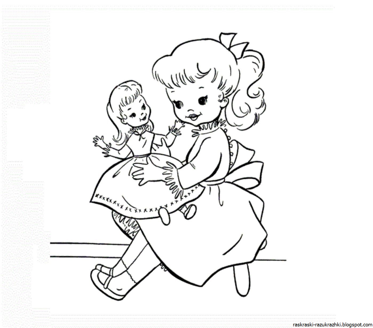 Кукла раскраска для детей