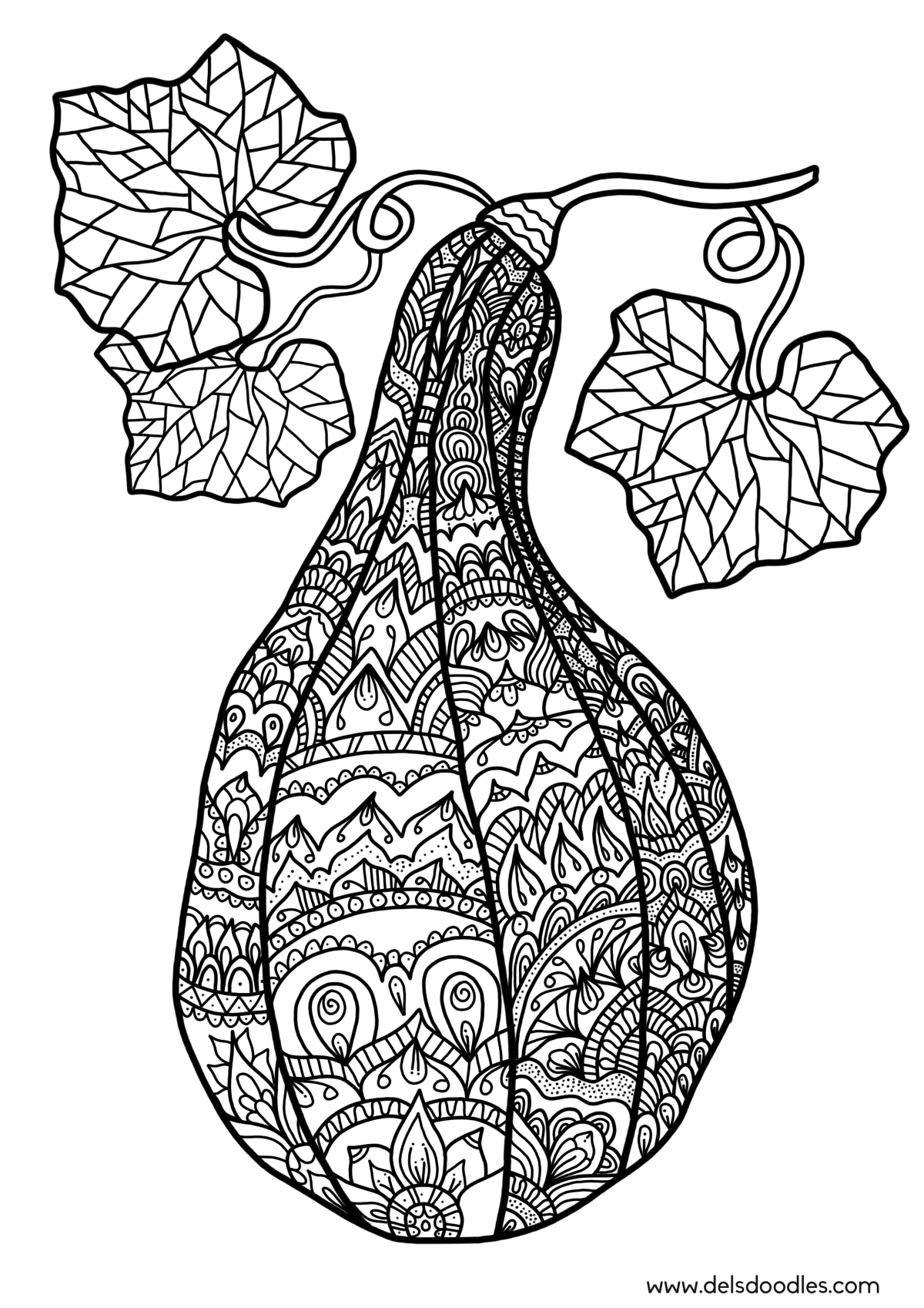 Раскраска антистресс тыква