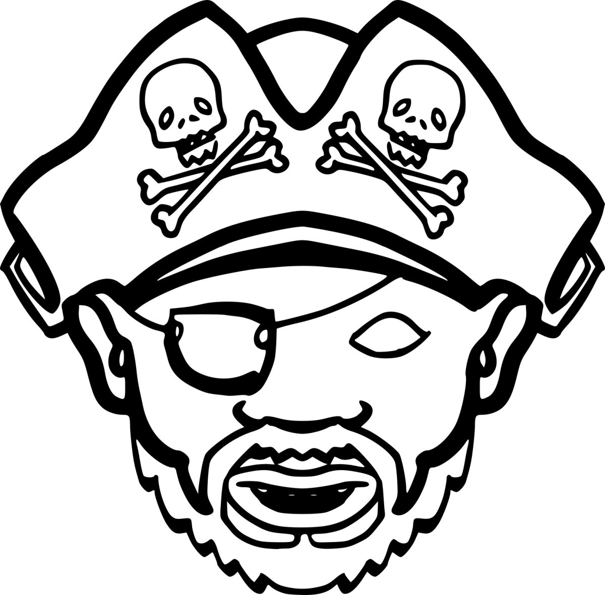 Пиратская маска раскраска