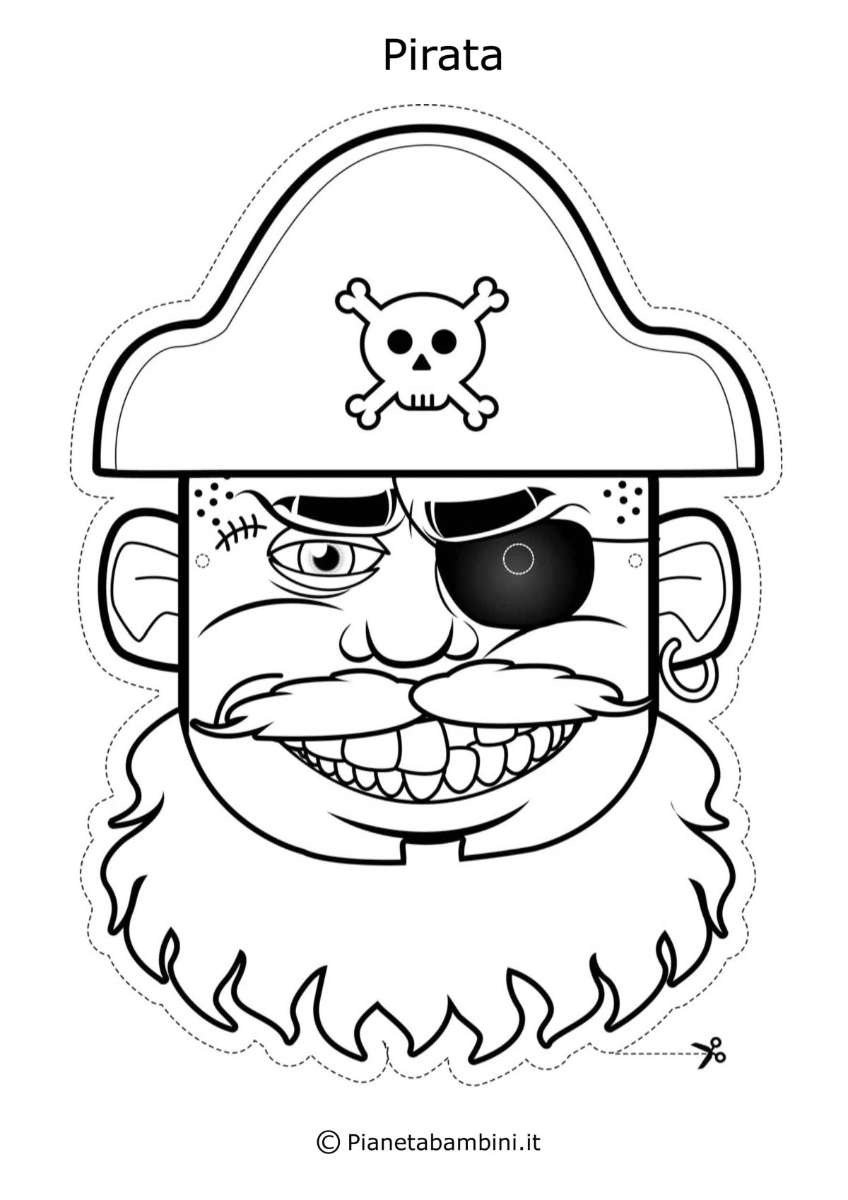 Пиратская маска раскраска