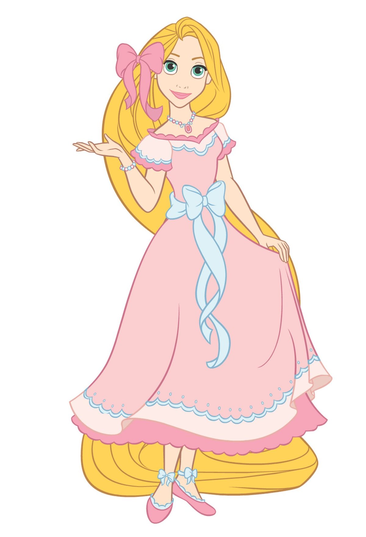 Принцесса Дисней Рапунцель в розовом платье