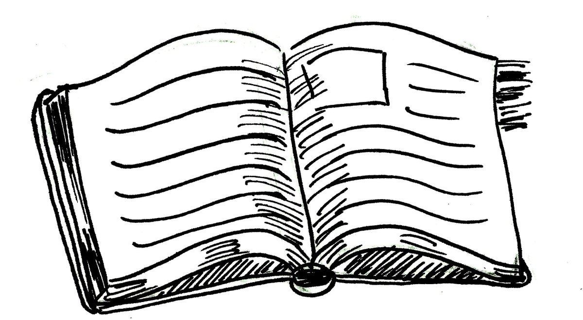 Раскрытая книжка рисунок