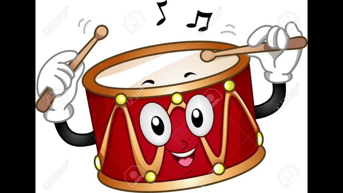 Барабан раскраска для малышей