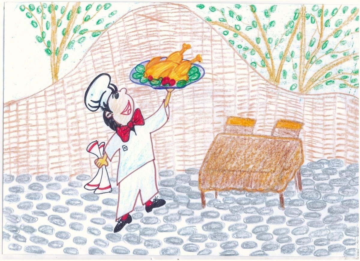 Иллюстрации кот и куры