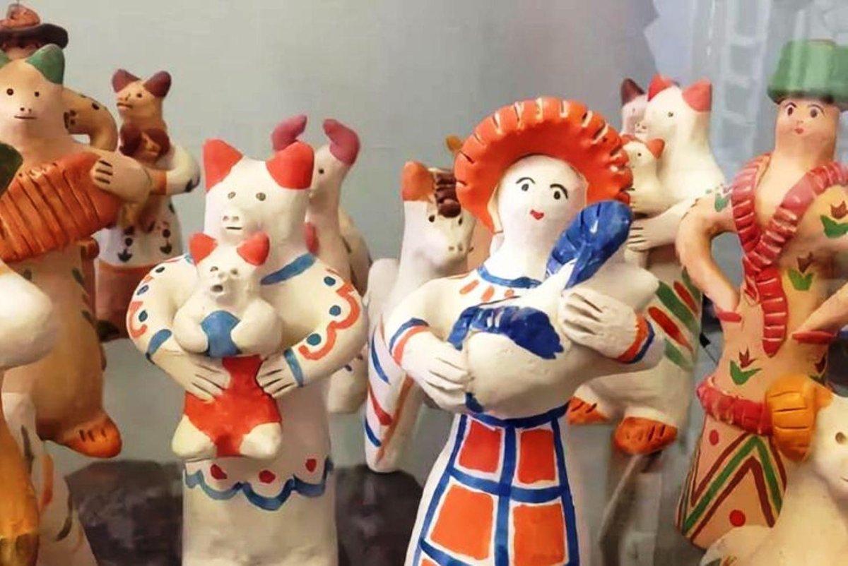 Народная глиняная Старооскольская глиняная игрушка