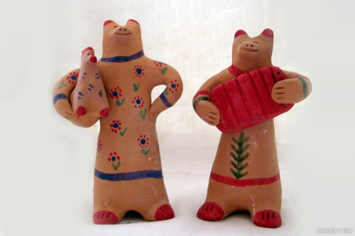 Этапы лепки дымковской барыни