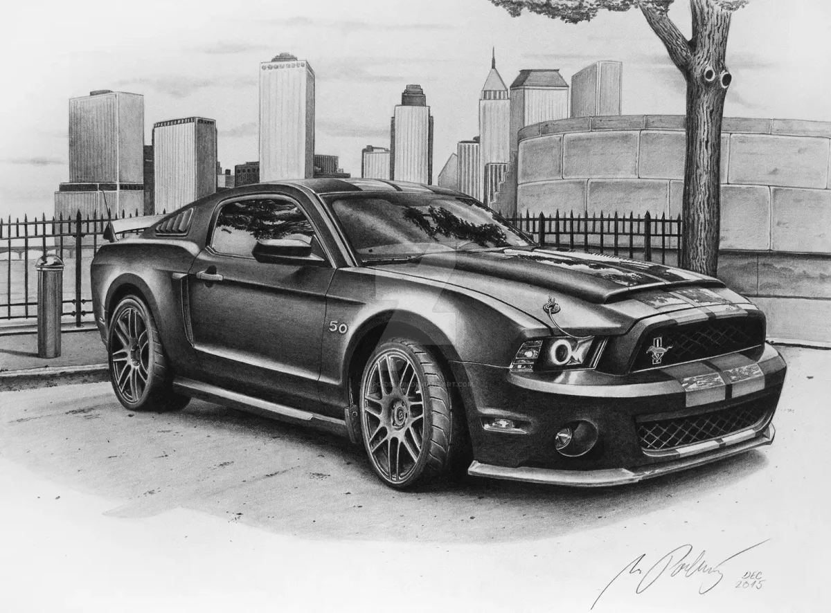 Ford Mustang gt 500 Shelby карандашный