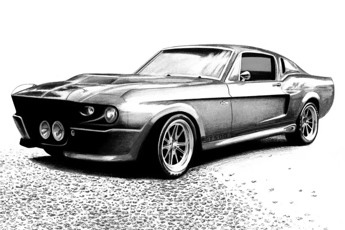 Раскраска Ford Mustang Shelby gt 500