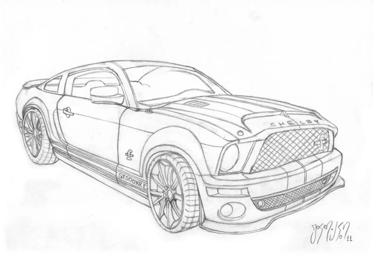 Рисунок Форд Мустанг Шелби gt 500