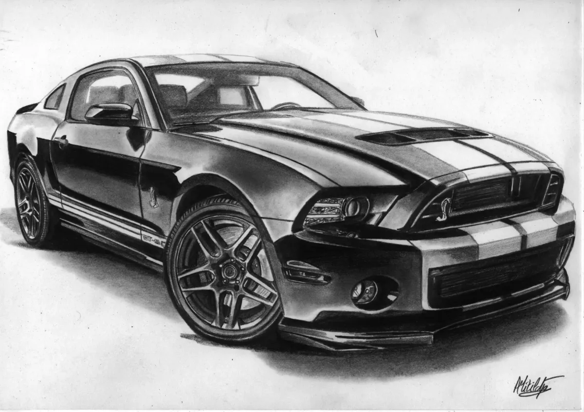 Раскраска Ford Mustang Shelby gt 500