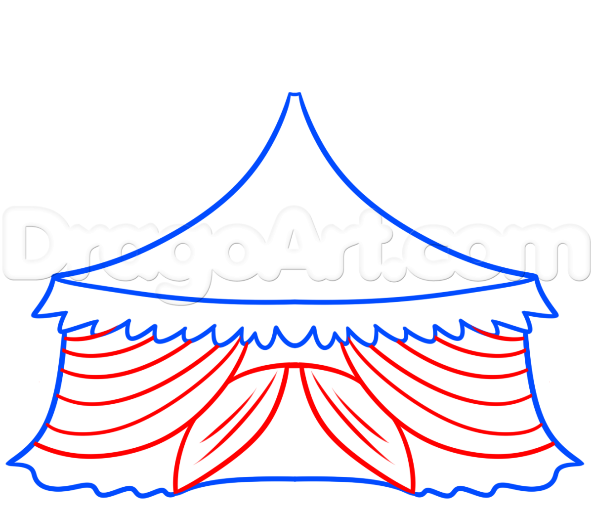 Шатер цирка черно-белый